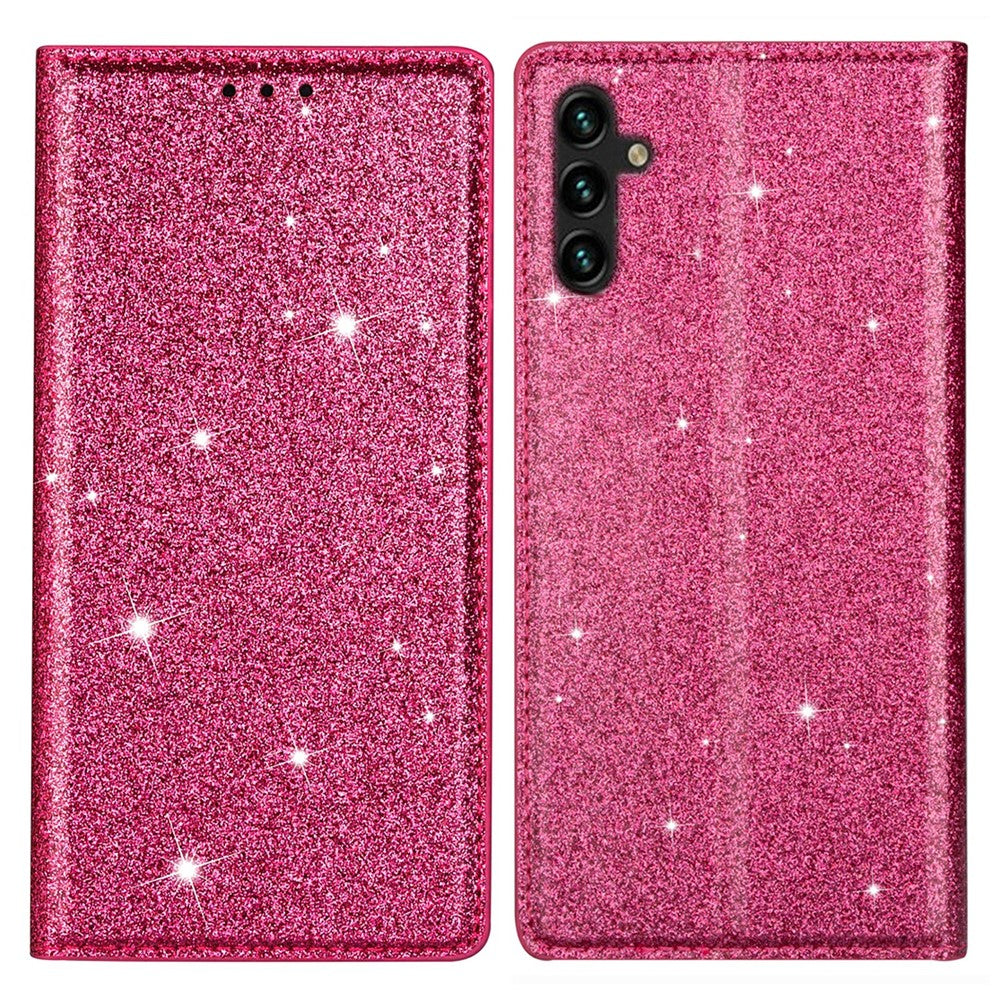 For Samsung Galaxy A05s 4G Case Glittery PU Leather Stand Phone Cover
