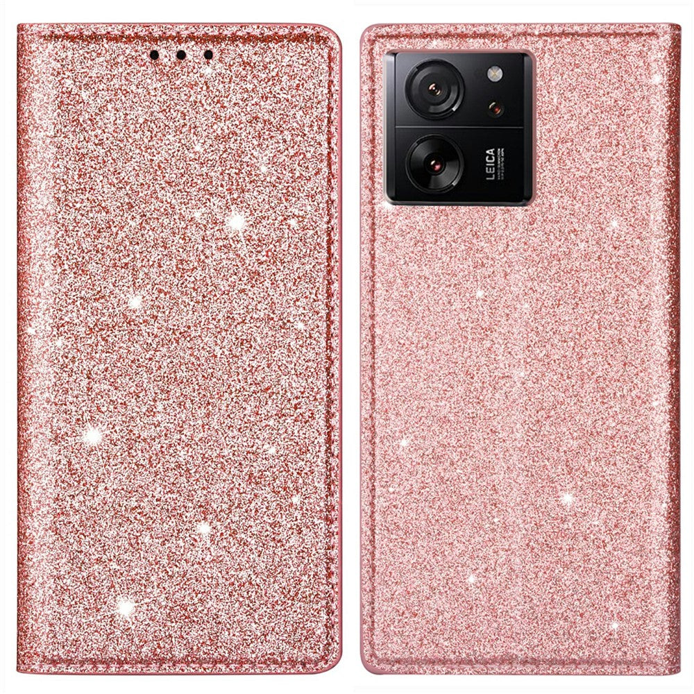 For Xiaomi 13T / 13T Pro / Redmi K60 Ultra Case PU Leather Glittery Phone Cover