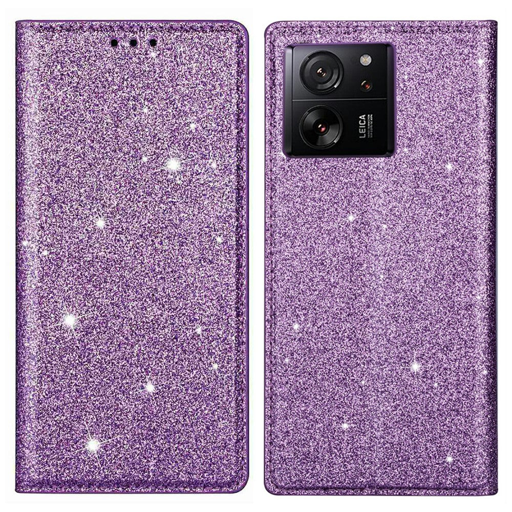 For Xiaomi 13T / 13T Pro / Redmi K60 Ultra Case PU Leather Glittery Phone Cover