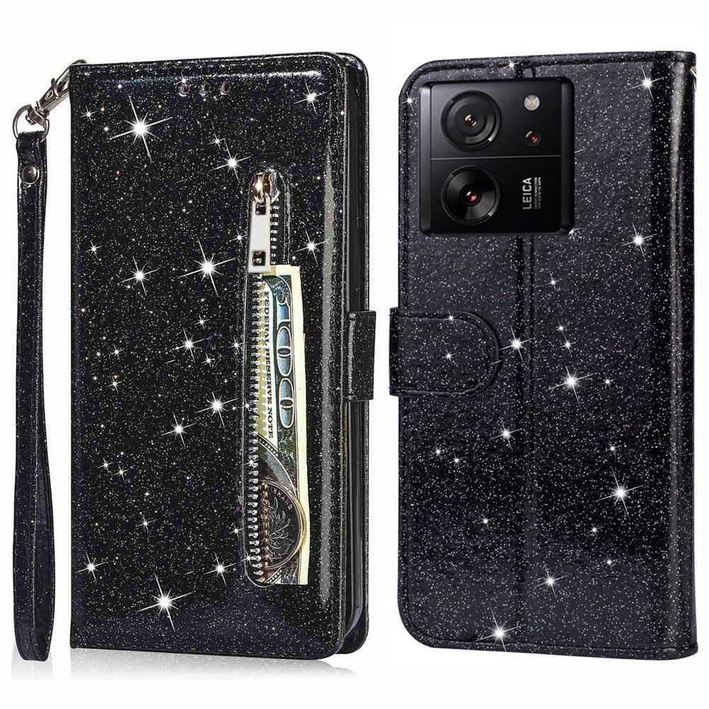 For Xiaomi 13T / 13T Pro / Redmi K60 Ultra Leather Case Zipper Pocket Phone Cover