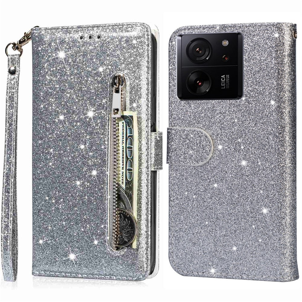 For Xiaomi 13T / 13T Pro / Redmi K60 Ultra Leather Case Zipper Pocket Phone Cover