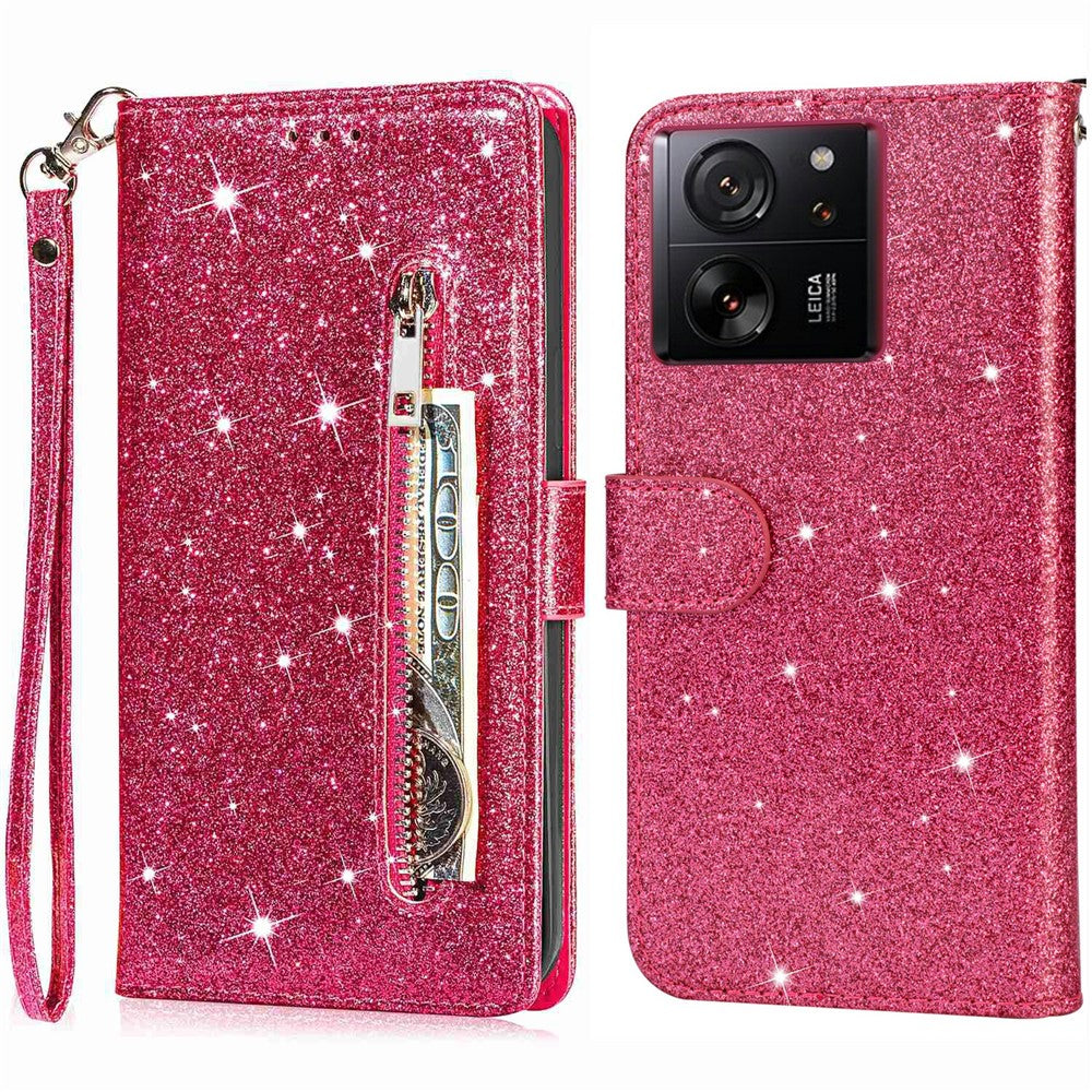 For Xiaomi 13T / 13T Pro / Redmi K60 Ultra Leather Case Zipper Pocket Phone Cover