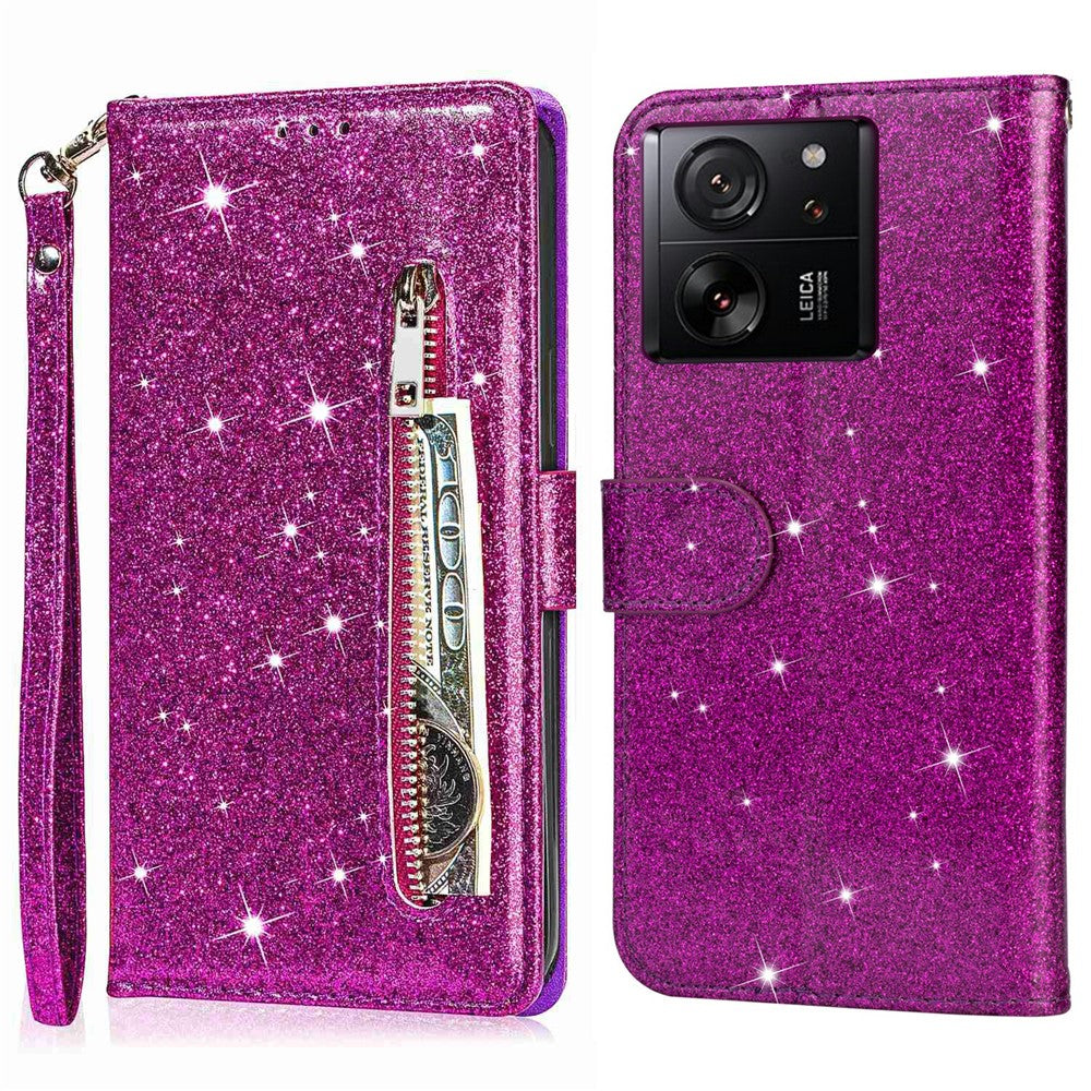 For Xiaomi 13T / 13T Pro / Redmi K60 Ultra Leather Case Zipper Pocket Phone Cover