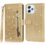 For Xiaomi Redmi 12 4G / 5G (Global) / Poco M6 Pro 5G Case Zipper Pocket Glittery Leather Cover
