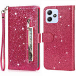 For Xiaomi Redmi 12 4G / 5G (Global) / Poco M6 Pro 5G Case Zipper Pocket Glittery Leather Cover