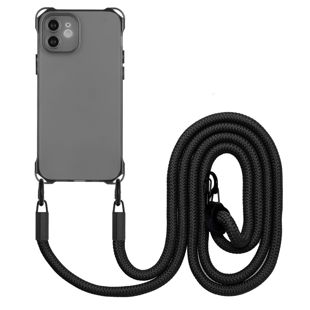 Til iPhone 12 cover Beskyttende Stødsikkert TPU Telefoncover med Snor