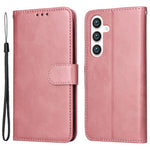 For Samsung Galaxy S24 Case PU Leather Calf Texture Stand Folio Phone Cover