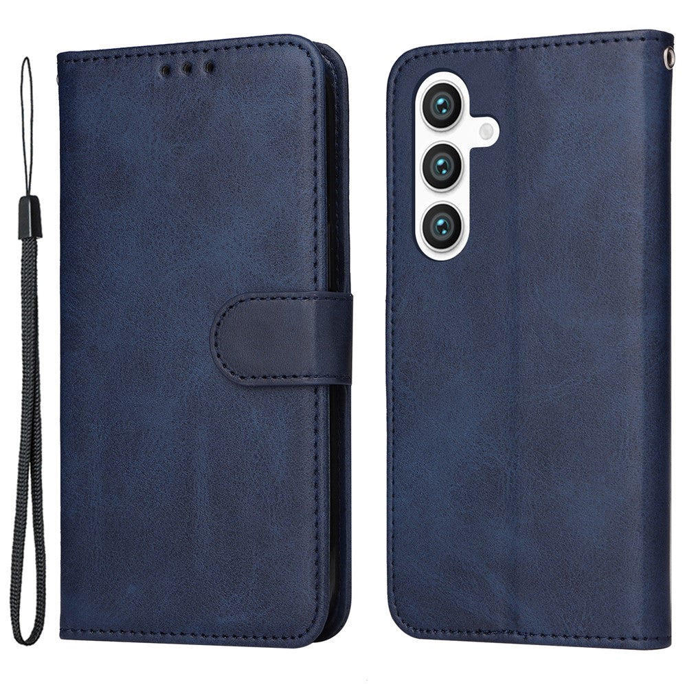 For Samsung Galaxy S24+ Case Wallet PU Leather Calf Texture Phone Cover