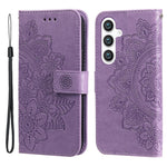 For Samsung Galaxy S24+ Case Floral Pattern PU Leather Wallet Stand Phone Cover