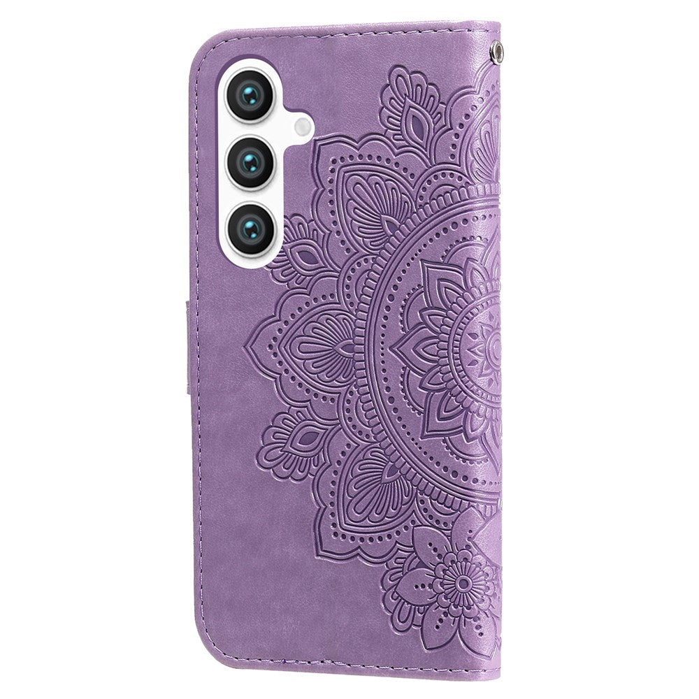 For Samsung Galaxy S24+ Case Floral Pattern PU Leather Wallet Stand Phone Cover