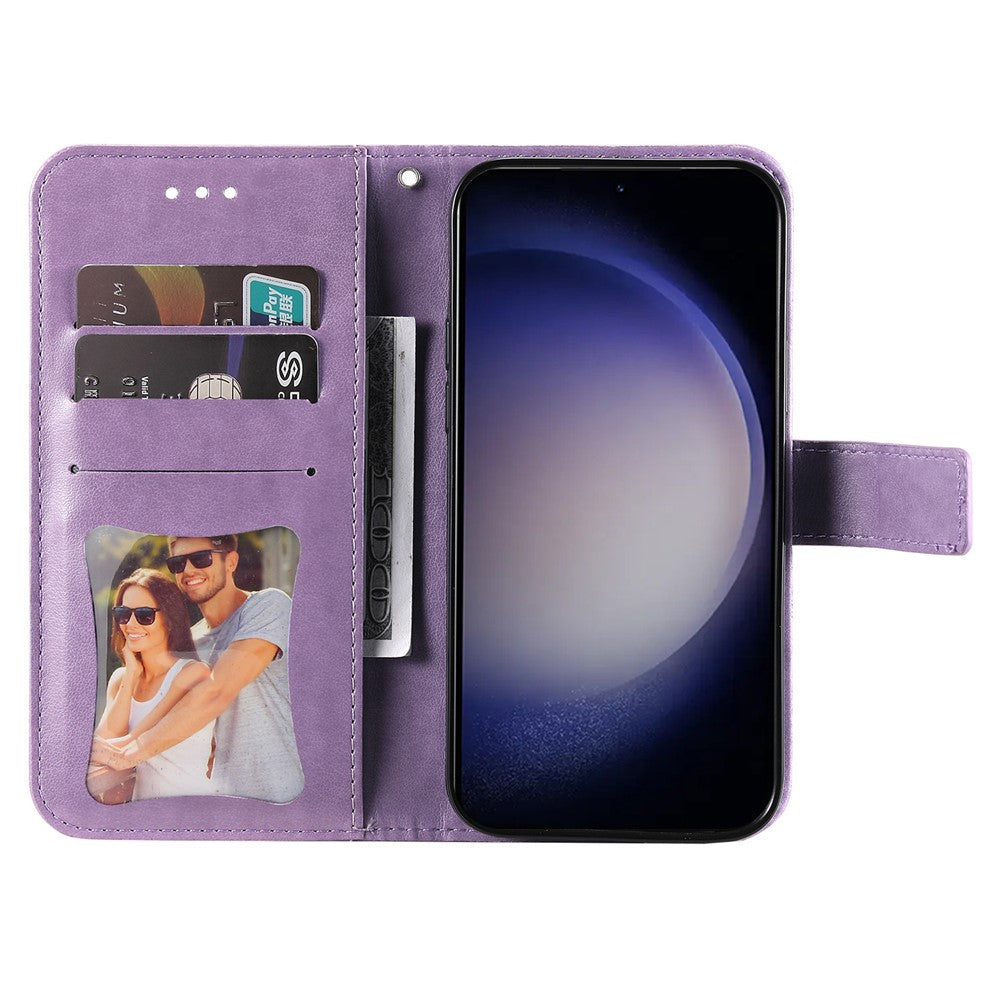 For Samsung Galaxy S24+ Case Floral Pattern PU Leather Wallet Stand Phone Cover