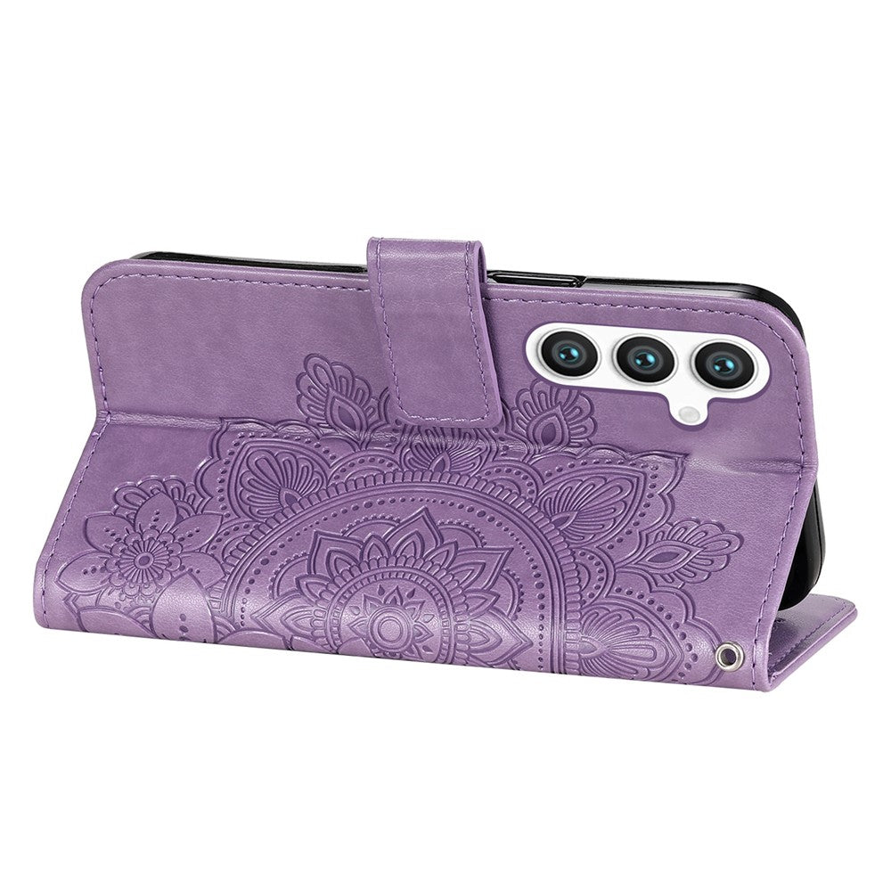 For Samsung Galaxy S24+ Case Floral Pattern PU Leather Wallet Stand Phone Cover
