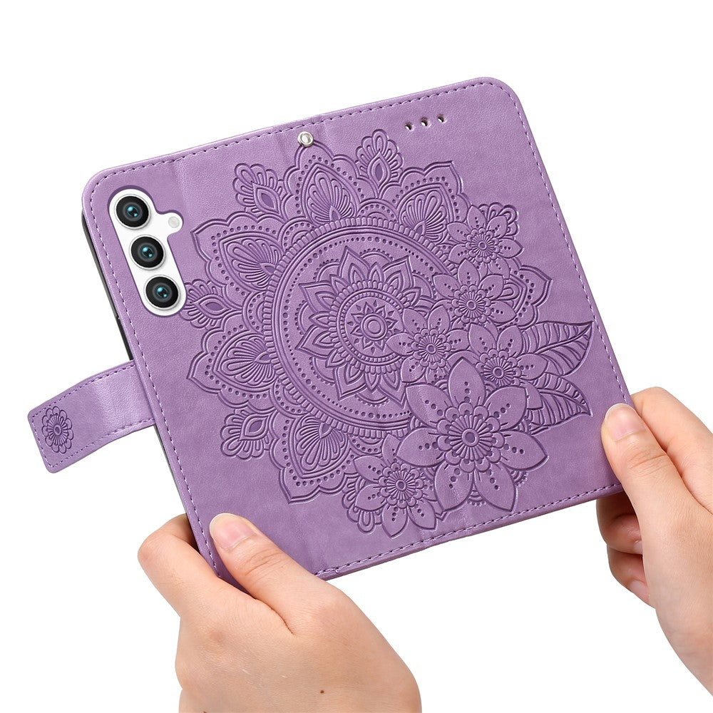 For Samsung Galaxy S24+ Case Floral Pattern PU Leather Wallet Stand Phone Cover