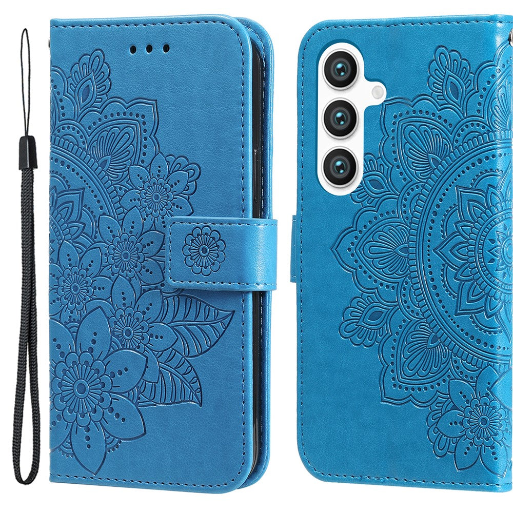 For Samsung Galaxy S24+ Case Floral Pattern PU Leather Wallet Stand Phone Cover