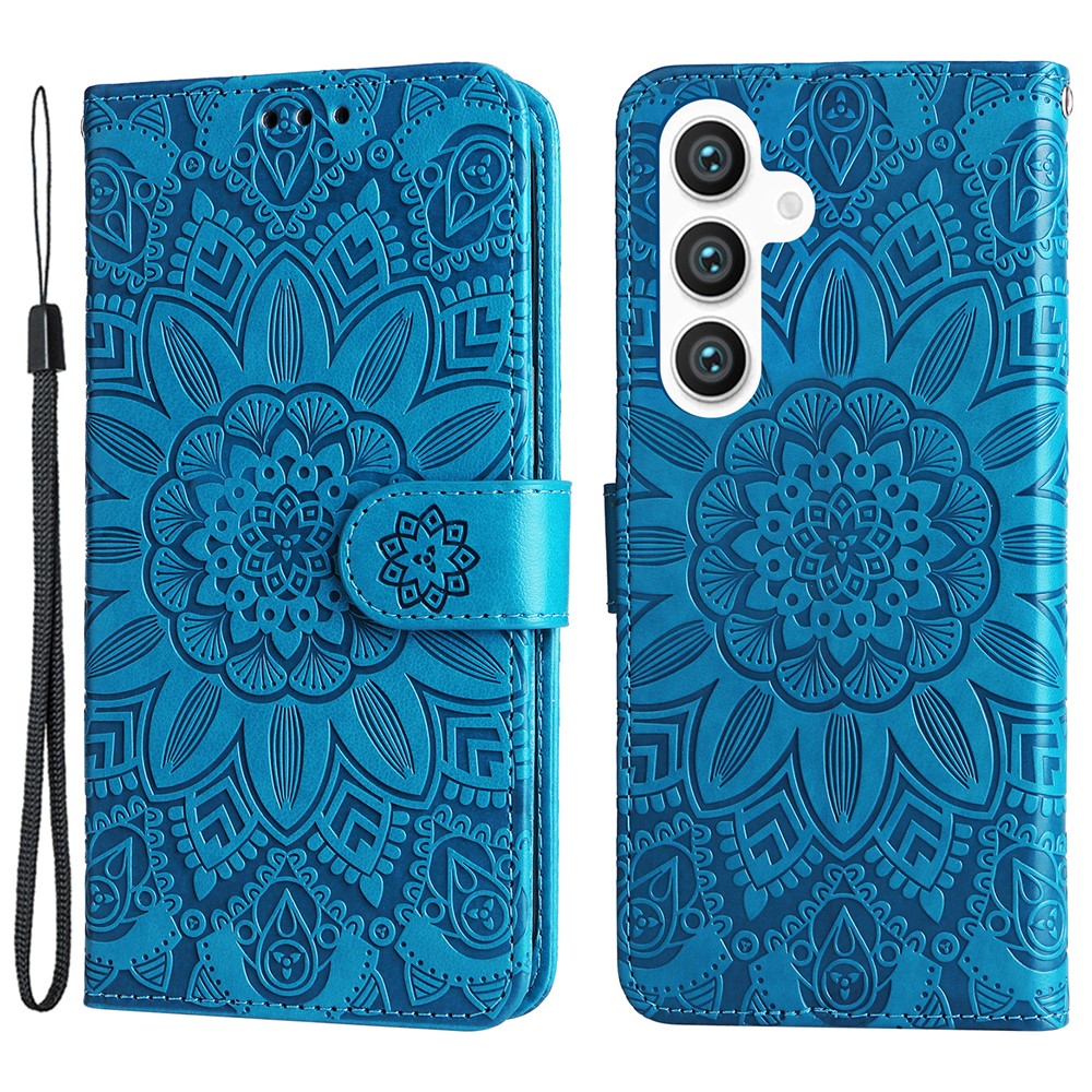 For Samsung Galaxy S24 Case Sunflower PU Leather Magnetic Flip Phone Cover