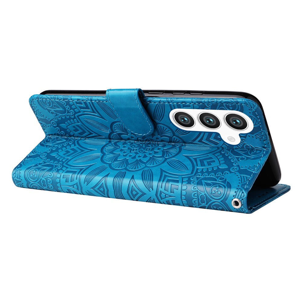 For Samsung Galaxy S24 Case Sunflower PU Leather Magnetic Flip Phone Cover