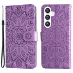 For Samsung Galaxy S24 Case Sunflower PU Leather Magnetic Flip Phone Cover