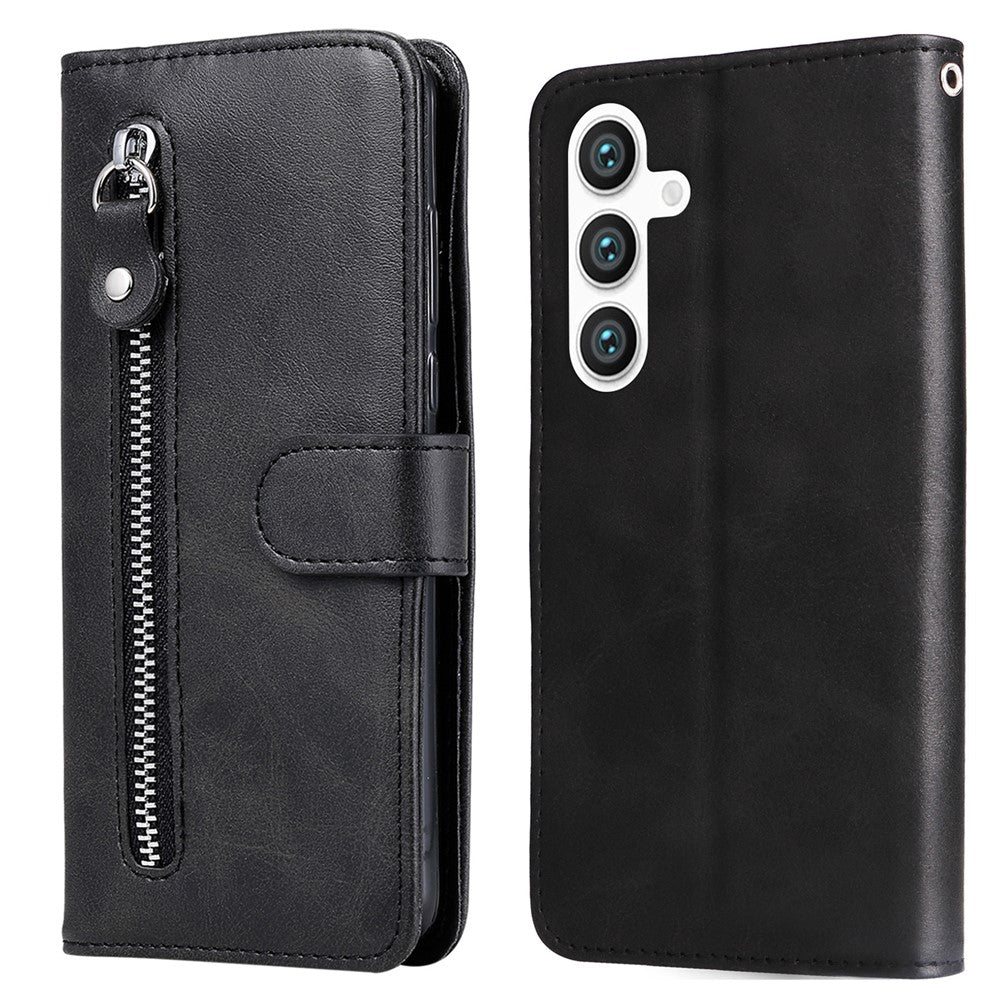 For Samsung Galaxy S24 Case Zipper Pocket  Flip PU Leather Protective Cover