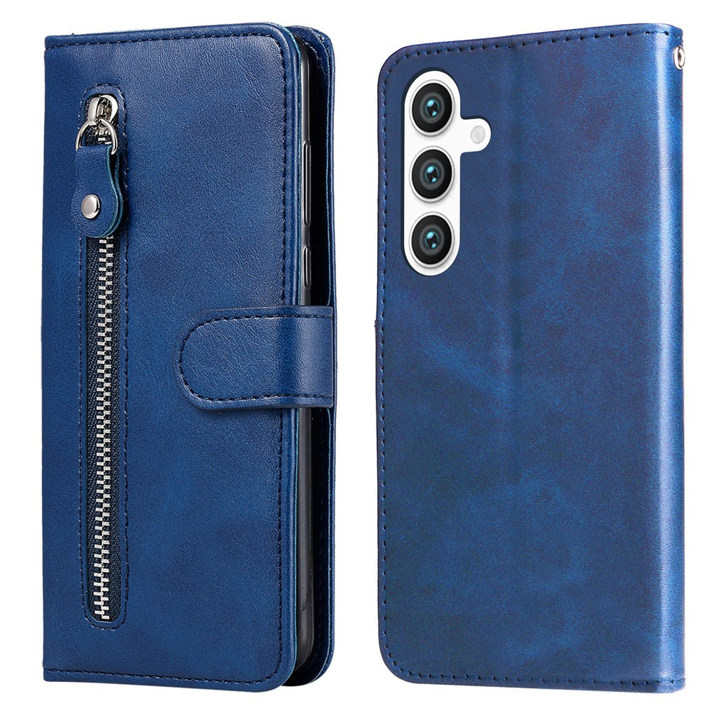For Samsung Galaxy S24 Case Zipper Pocket  Flip PU Leather Protective Cover