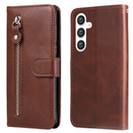 For Samsung Galaxy S24 Case Zipper Pocket  Flip PU Leather Protective Cover