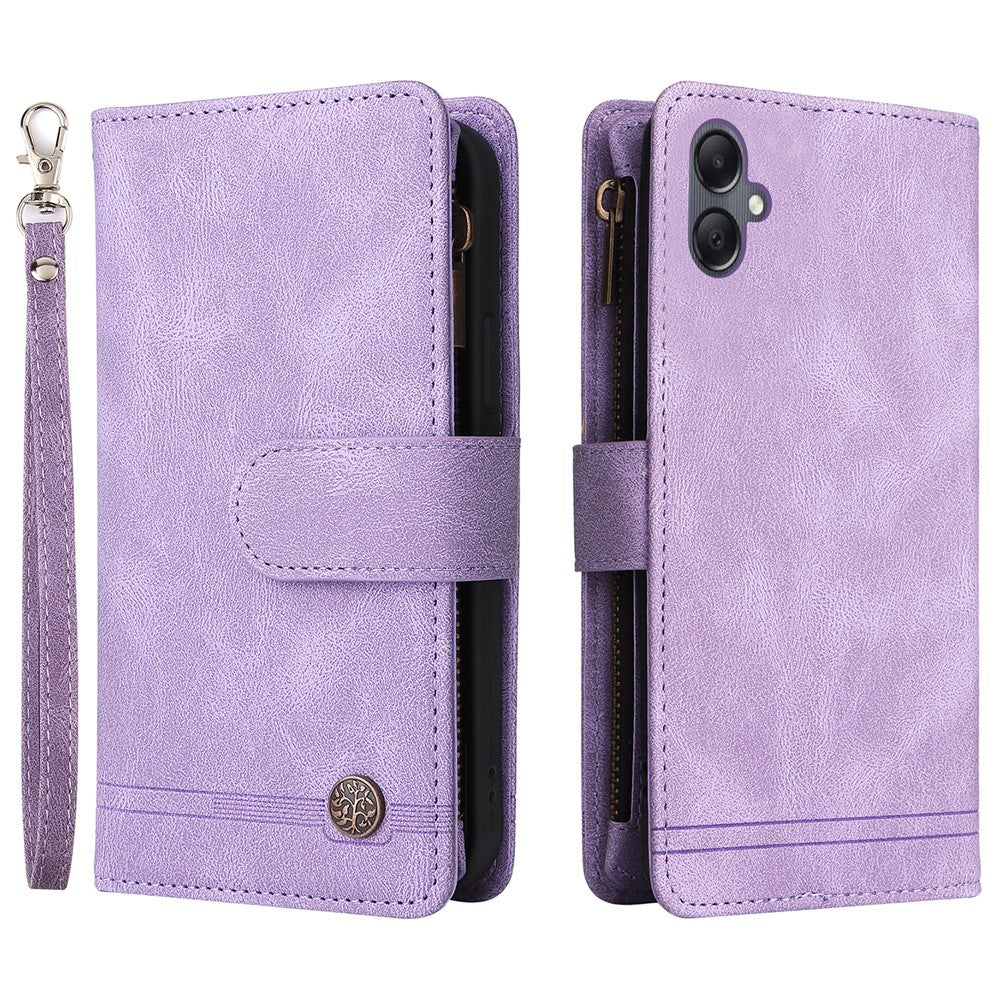 For Samsung Galaxy A05 4G Case Zipper Pocket Wallet Phone Leather Cover