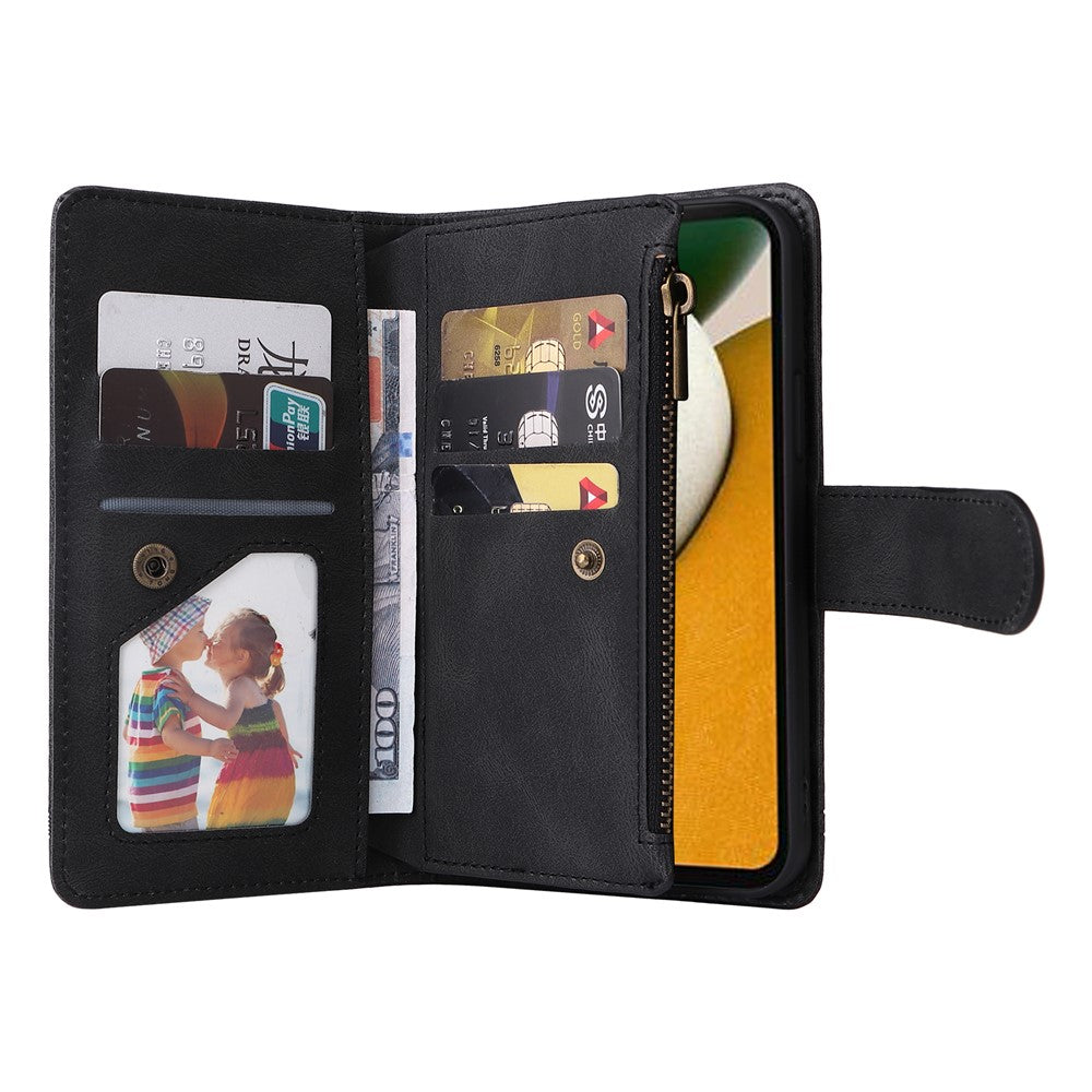 Til Samsung Galaxy A15 5G Cover med Flere Kortlommer Telefoncover med Lynlåslomme
