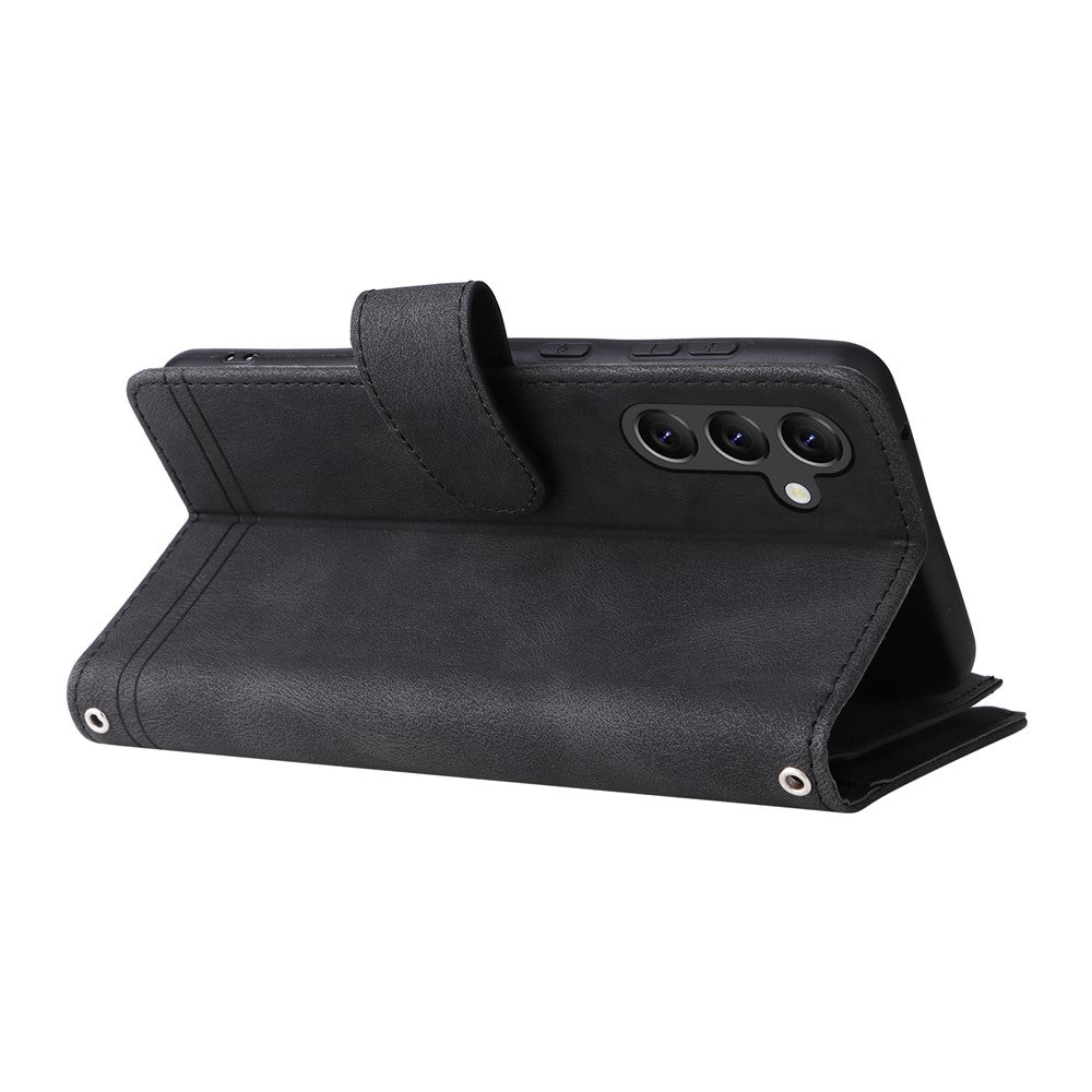 Til Samsung Galaxy A15 5G Cover med Flere Kortlommer Telefoncover med Lynlåslomme