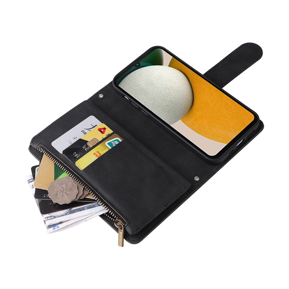 Til Samsung Galaxy A15 5G Cover med Flere Kortlommer Telefoncover med Lynlåslomme