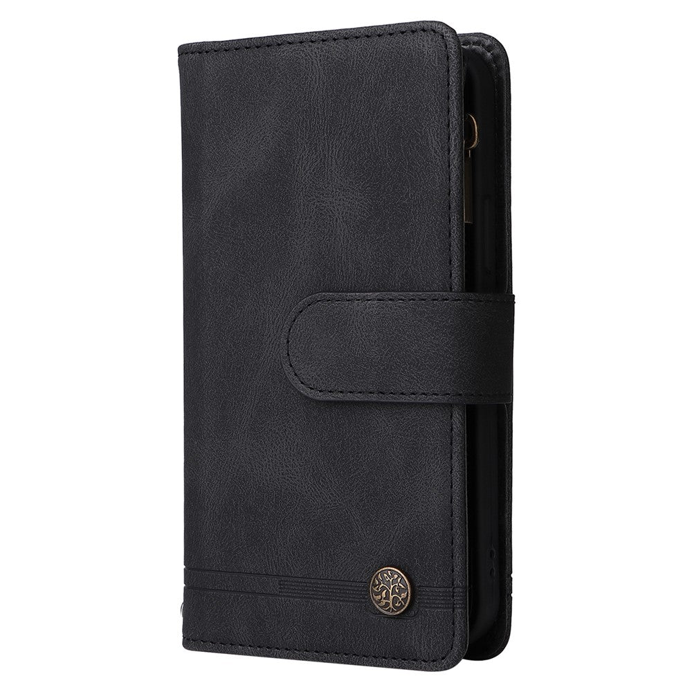 Til Samsung Galaxy A15 5G Cover med Flere Kortlommer Telefoncover med Lynlåslomme