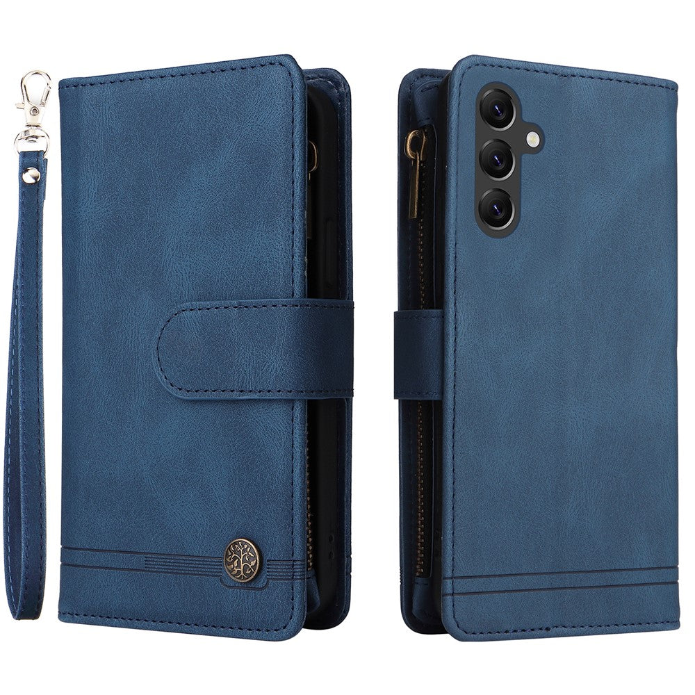 Til Samsung Galaxy A15 5G Cover med Flere Kortlommer Telefoncover med Lynlåslomme