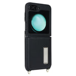 For Samsung Galaxy Z Flip5 5G Case R20 Texture Leather + PC Kickstand Cover
