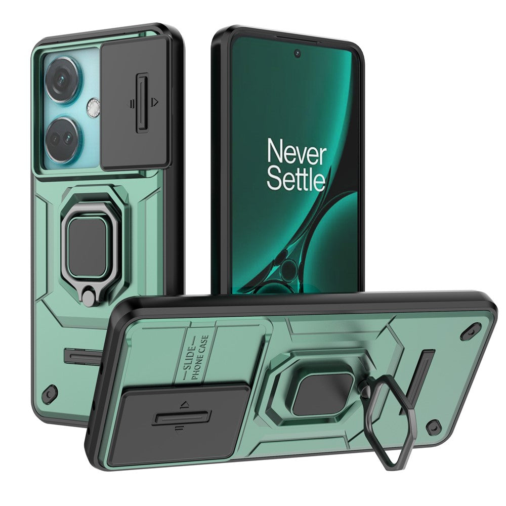 OnePlus Nord CE3 5G-skal, stativfodral med glidande linsskydd