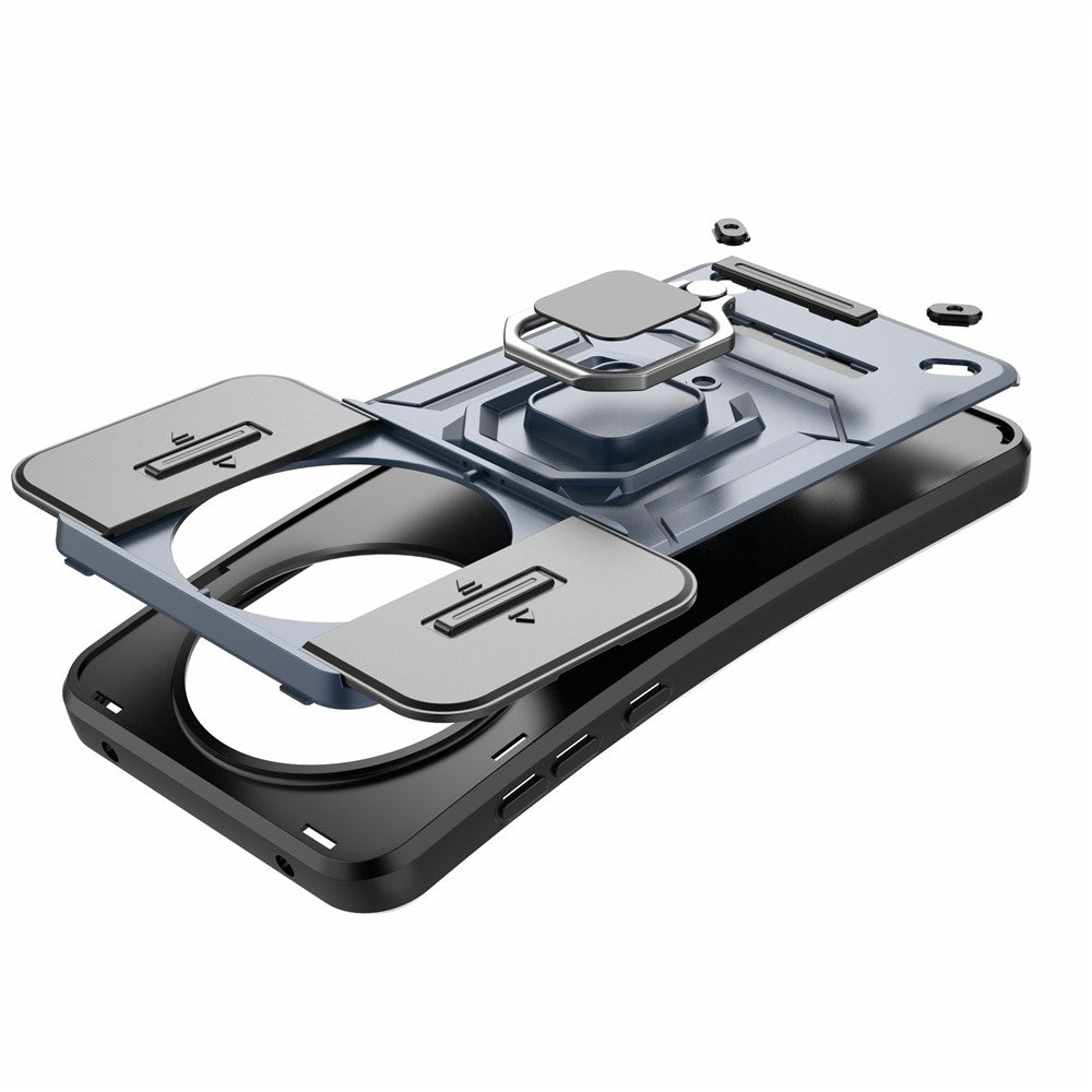 For Huawei Mate 60 Case Kickstand Shockproof Phone Cover with Slide Lens Guard