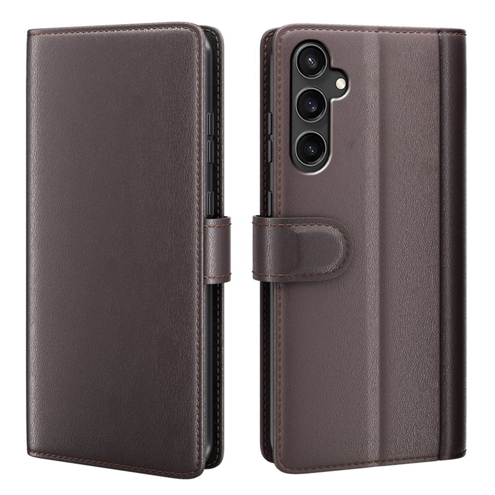 For Samsung Galaxy S23 FE Case Genuine Split Leather Phone Cover with Wallet Stand