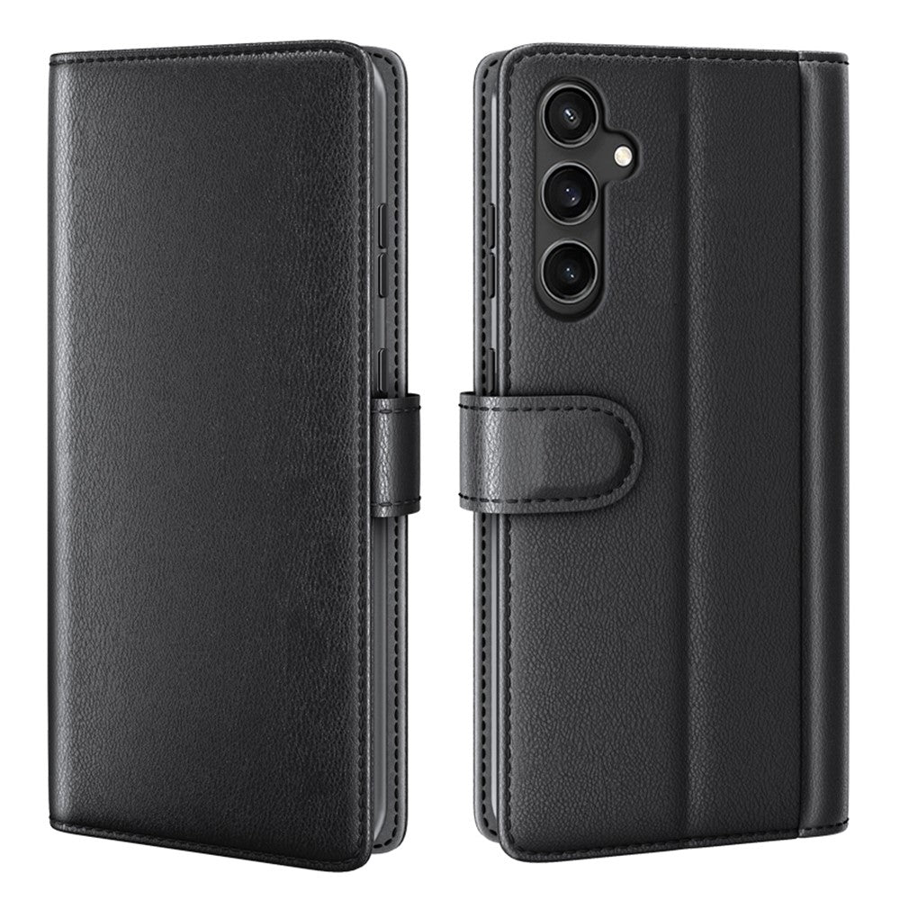 For Samsung Galaxy S23 FE Case Genuine Split Leather Phone Cover with Wallet Stand