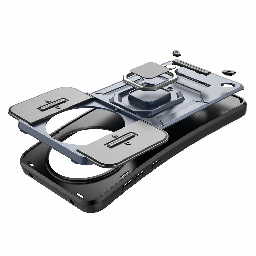 For Huawei Mate 60 Pro Case Kickstand Shockproof Phone Cover with Slide Lens Guard