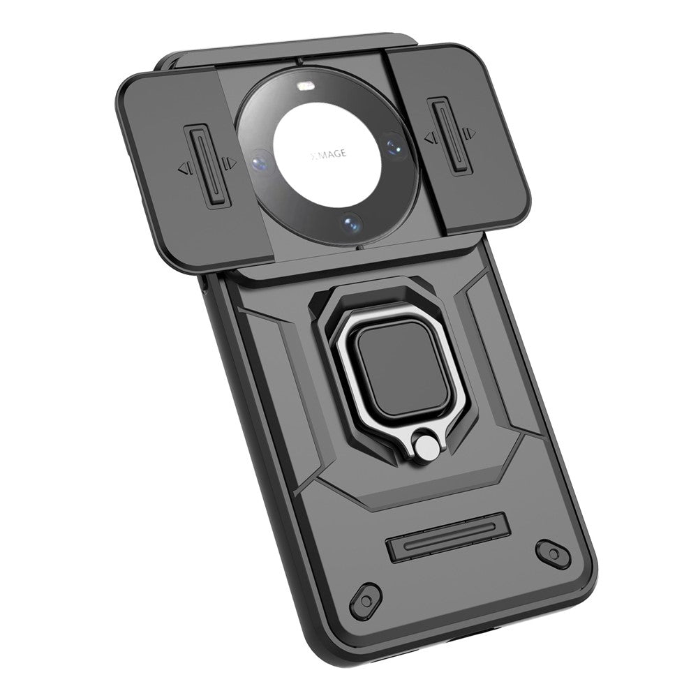 For Huawei Mate 60 Pro Case Kickstand Shockproof Phone Cover with Slide Lens Guard