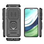 For Huawei Mate 60 Pro Case Kickstand Shockproof Phone Cover with Slide Lens Guard