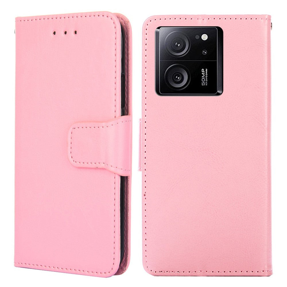 Xiaomi Redmi K60 Ultra / 13T / 13T Pro Texturerat PU-läder plånboksfodral i stativ