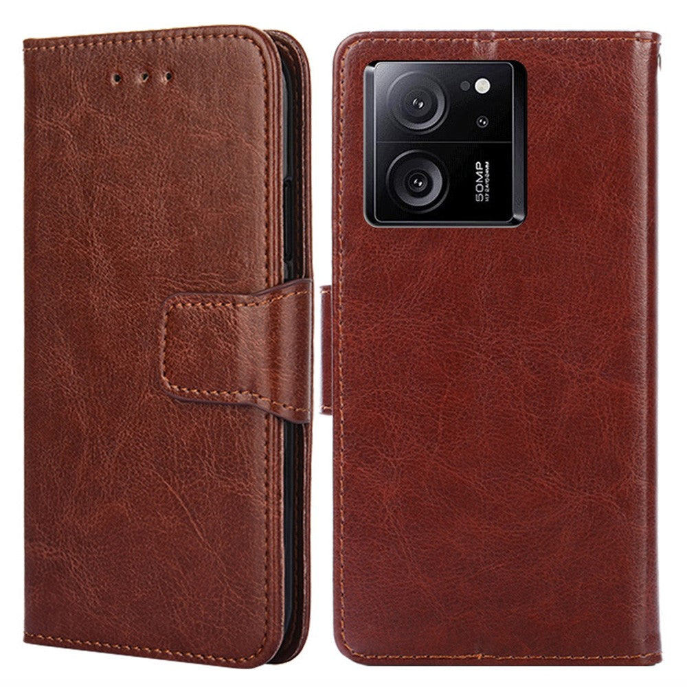 Xiaomi Redmi K60 Ultra / 13T / 13T Pro Texturerat PU-läder plånboksfodral i stativ