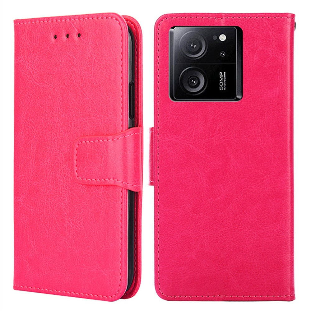 Xiaomi Redmi K60 Ultra / 13T / 13T Pro Texturerat PU-läder plånboksfodral i stativ