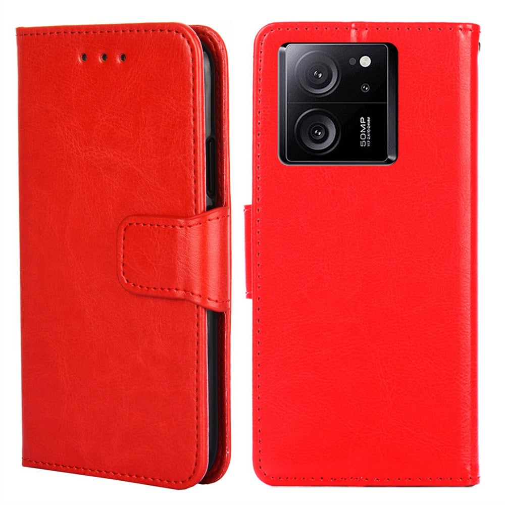 Xiaomi Redmi K60 Ultra / 13T / 13T Pro Texturerat PU-läder plånboksfodral i stativ