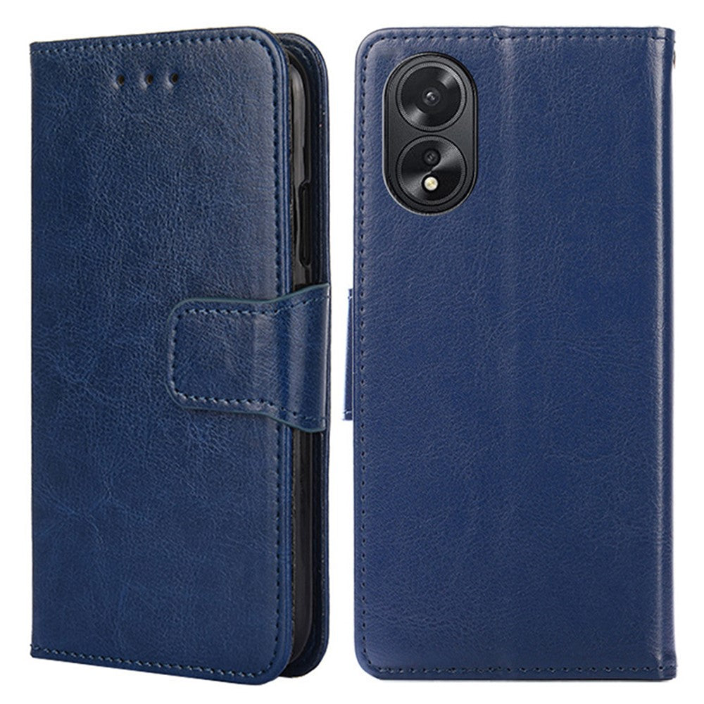 For OPPO A38 4G / A18 4G Case Anti-scratch TPU+PU Leather Wallet Stand Cell Phone Cover