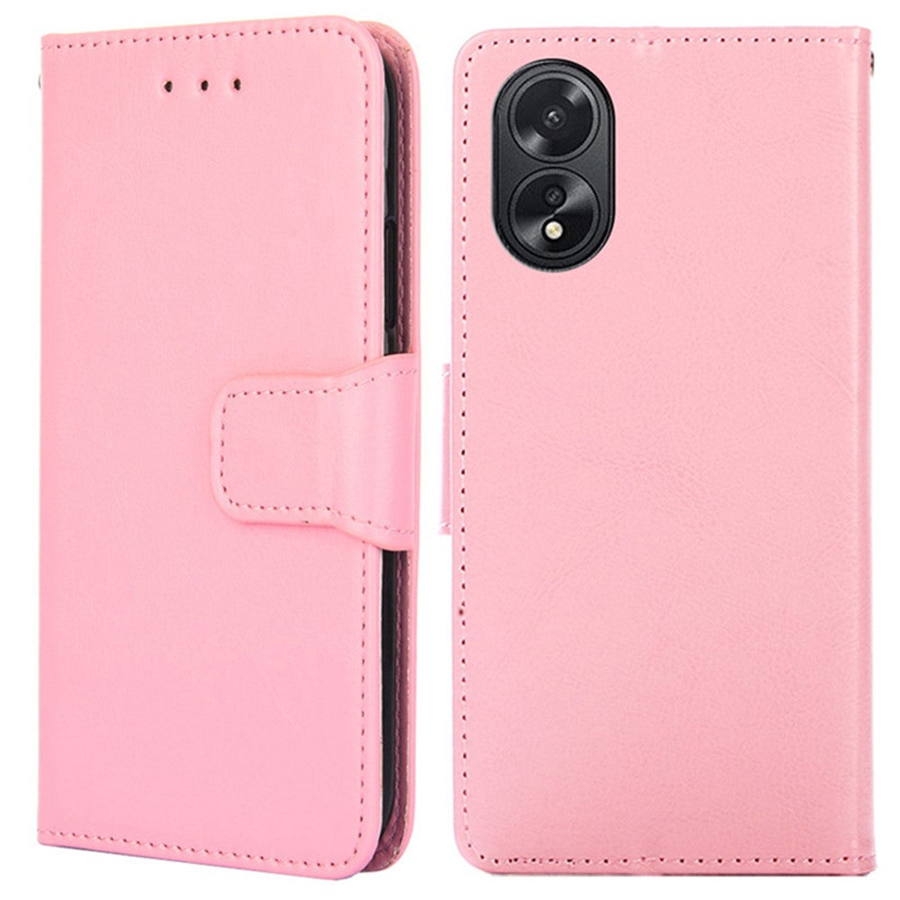 For OPPO A38 4G / A18 4G Case Anti-scratch TPU+PU Leather Wallet Stand Cell Phone Cover