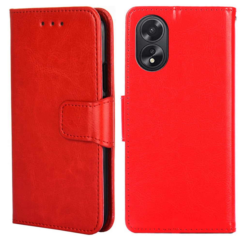 For OPPO A38 4G / A18 4G Case Anti-scratch TPU+PU Leather Wallet Stand Cell Phone Cover