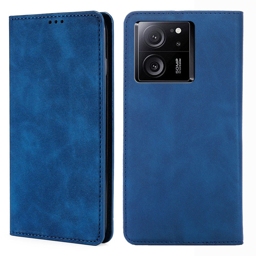 Xiaomi Redmi K60 Ultra / 13T / 13T Pro-skal Magnetiskt, självabsorberande, hudvänligt fällbart PU-läderfodral med korthållare