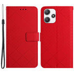 HT06 För Xiaomi Redmi 12 4G / 5G (Global) / Poco M6 Pro 5G Skal Rombiskt Präglat Läderfodral