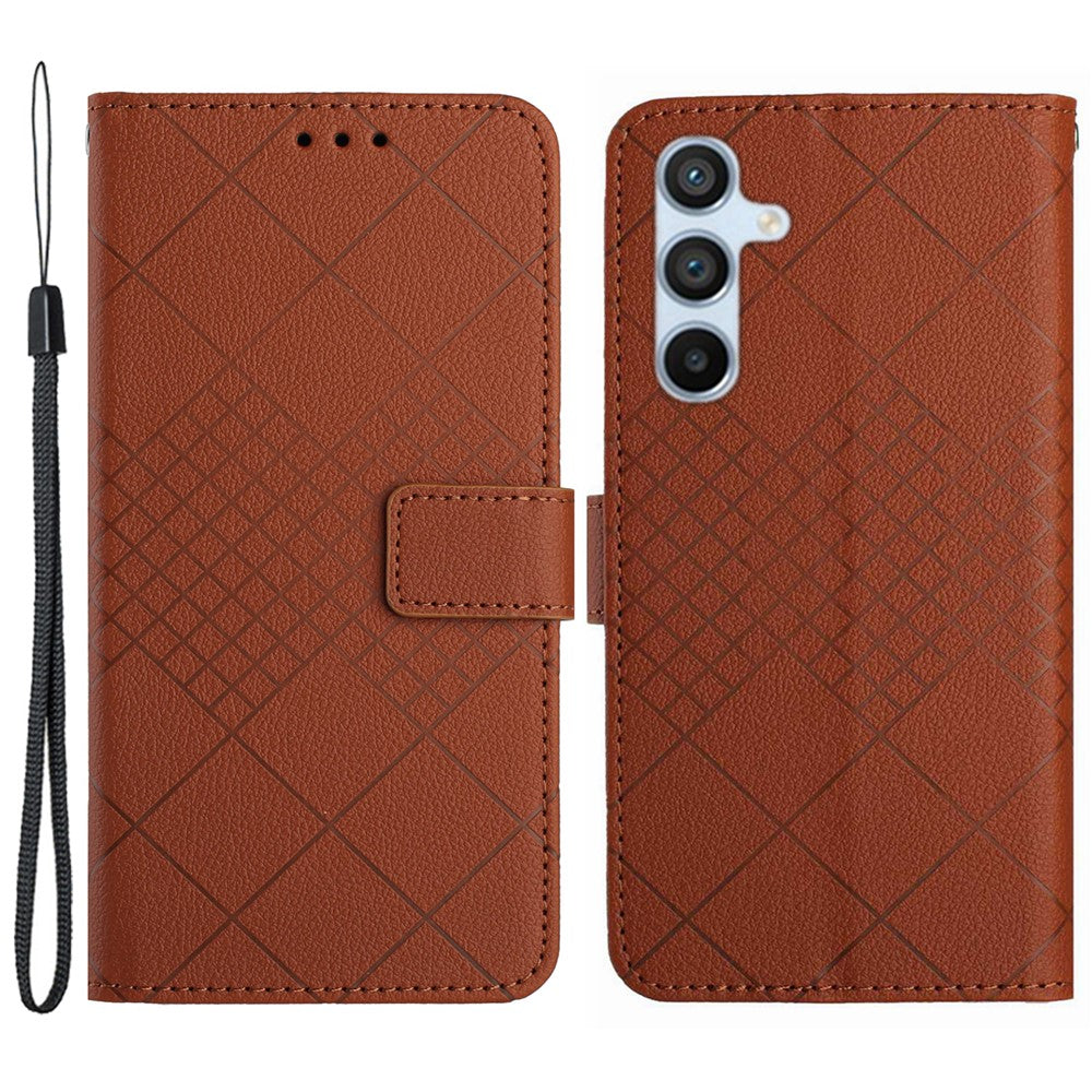 HT06 For Samsung Galaxy S24 Case Litchi Texture Stand Phone Wallet Cover