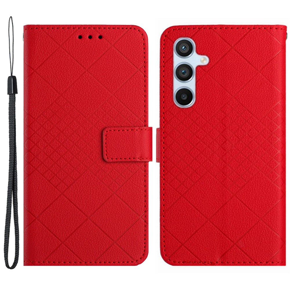 HT06 For Samsung Galaxy S24 Case Litchi Texture Stand Phone Wallet Cover