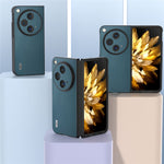 ABEEL For OnePlus Open Case Genuine Cow Leather+PC Protective Phone Cover